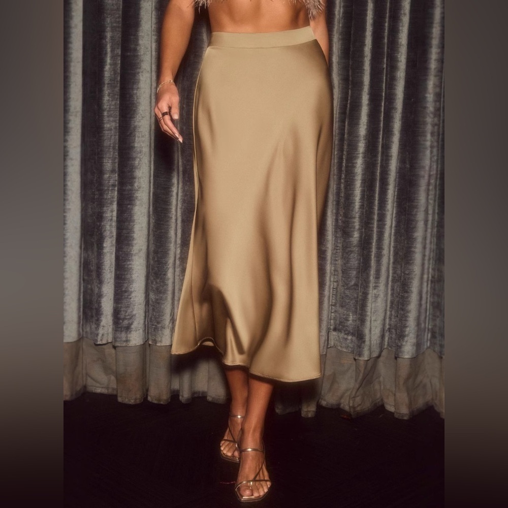Satin Midi Skirt
